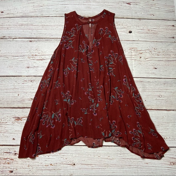 Free People Red Snap Out Of It Sleeveless Swing Dress Sz S - Picture 7 of 16